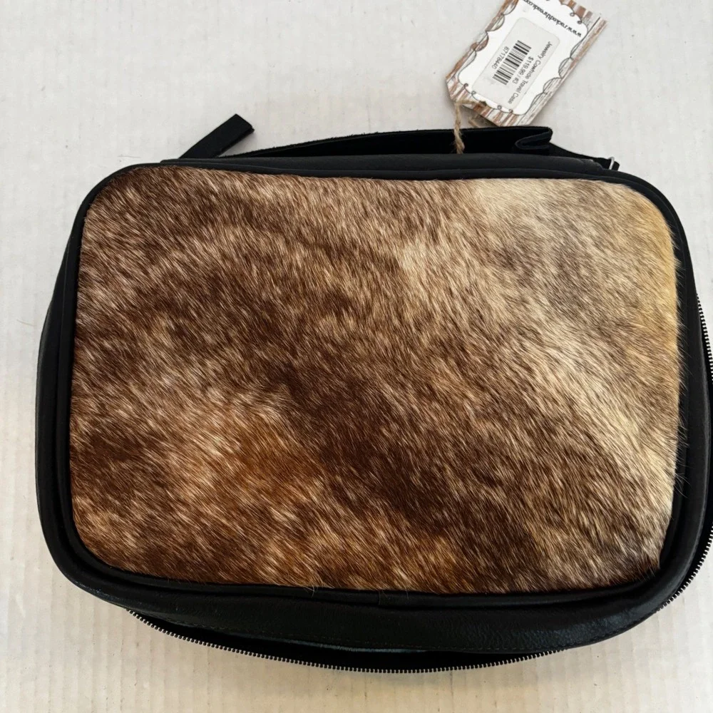 Cowhide Jewelry‎ Travel Case Women Brown Black Brindle Western New